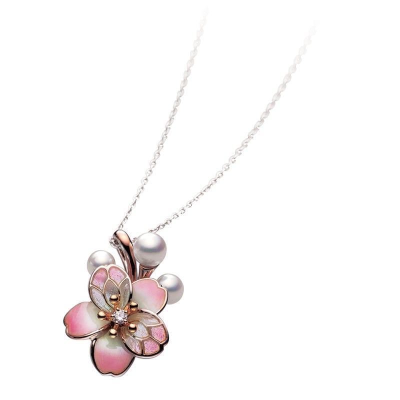 Mikimoto cherry shop blossom necklace