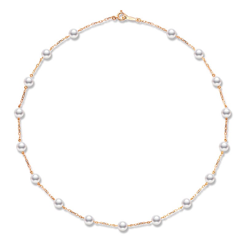 Mikimoto pink store pearl necklace